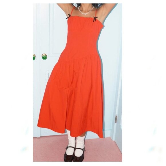 LISA SAYS GAH Red Meg Midi Dress - Picture 1 of 11